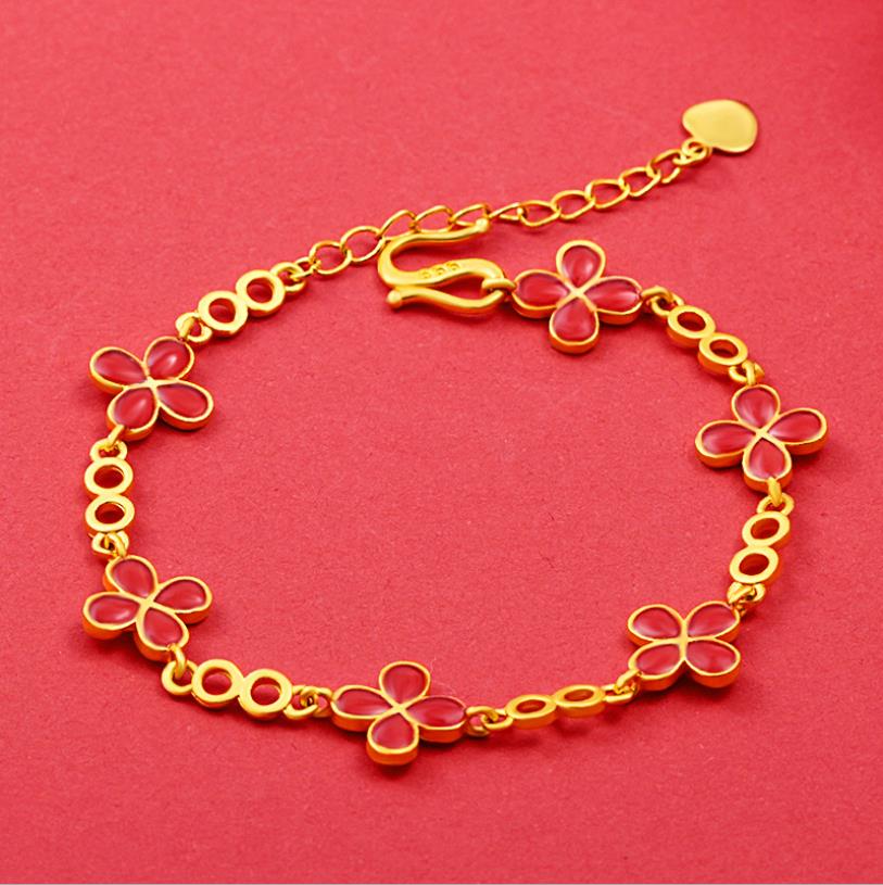 DIY styles FLOWER girl 24k gold plated bracelet Hand chain wedding love heart bracelets for women link mother's gift friend
DIY styles FLOWER girl 24k gold plated bracelet Hand chain wedding love heart bracelets for women link mother's gift friend