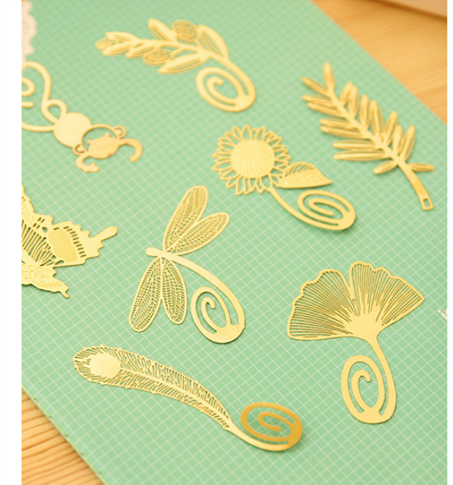 Creative Hollow Bookmark Wedding Mini Metal Gold Feather BookMarks Wedding Supplies Sunflower Book Marks Wedding Guest Gifts Support