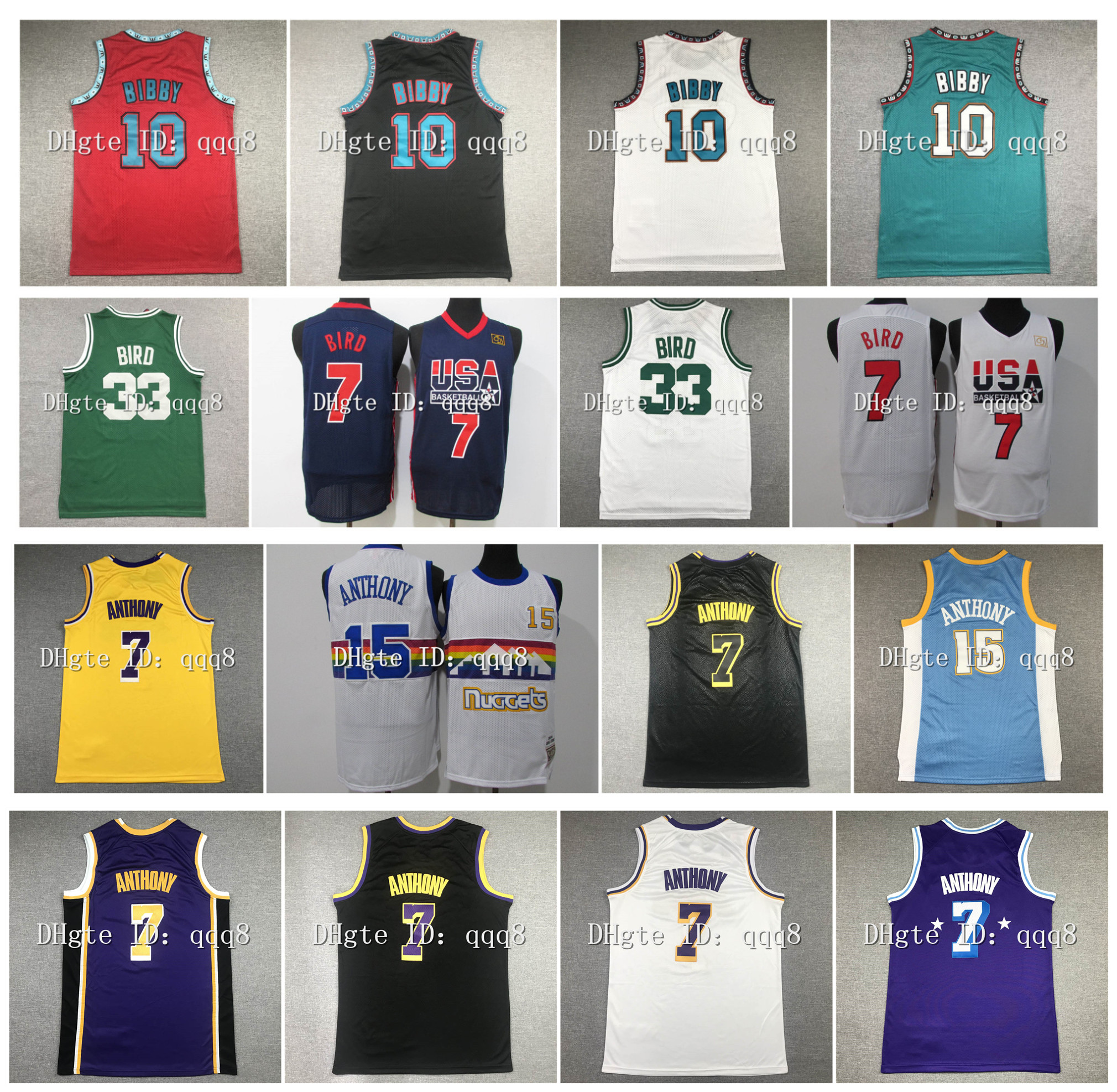 Basketball Jersey Mike 10 Bibby Larry 33 Team Usa 7 Bird Carmelo 7 Anthony Green Whit Blue Stitching Name Number, As pic
Basketball Jersey Mike 10 Bibby Larry 33 Team Usa 7 Bird Carmelo 7 Anthony Green Whit Blue Stitching Name Number, As pic