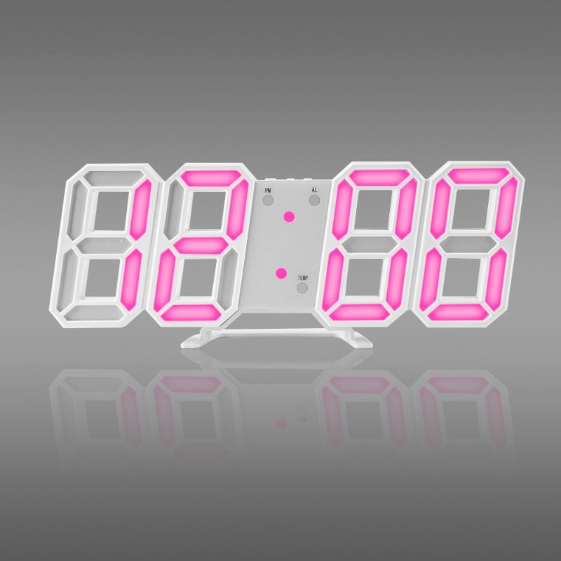 Modern Design 3D Large Wall Clock LED Digital USB Electronic Clocks On The Wall Luminous Alarm Table Clock Desktop Home Decor3999155