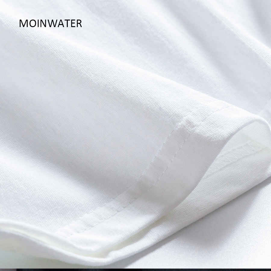 MOINWATER Women O-neck Long Sleeve T shirts Lady White Cotton Tops Female Soft Casual Tees Women's Black T-shirt MLT1901 210302