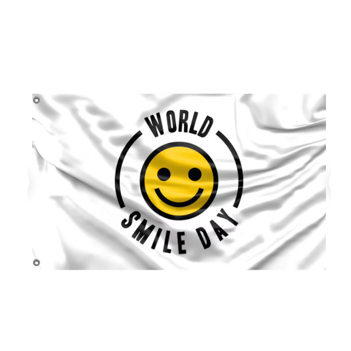 World Smile Day Minimalistic 3x5ft flags 100D Polyester Banners Indoor Outdoor Vivid Color High Quality With Two Brass Grommets
World Smile Day Minimalistic 3x5ft flags 100D Polyester Banners Indoor Outdoor Vivid Color High Quality With Two Brass Grommets