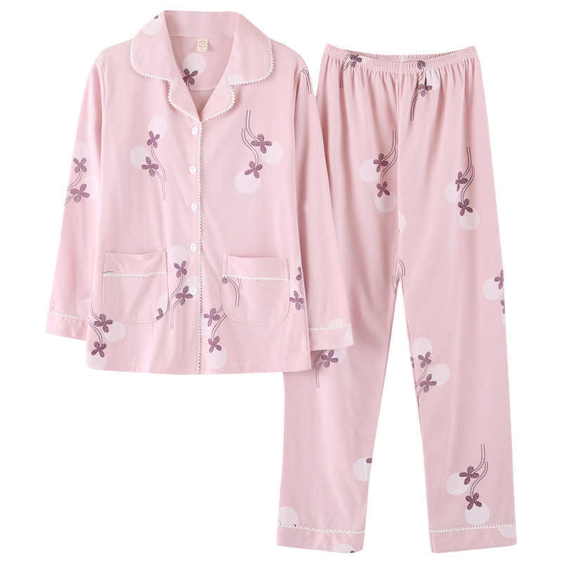 Pyjama Women Clothes Summer Womens Pajamas Sets Long-sleeved Sleepwear Suits Girl Fashion Casual Outerwear Sleepwear Night Suit 210924