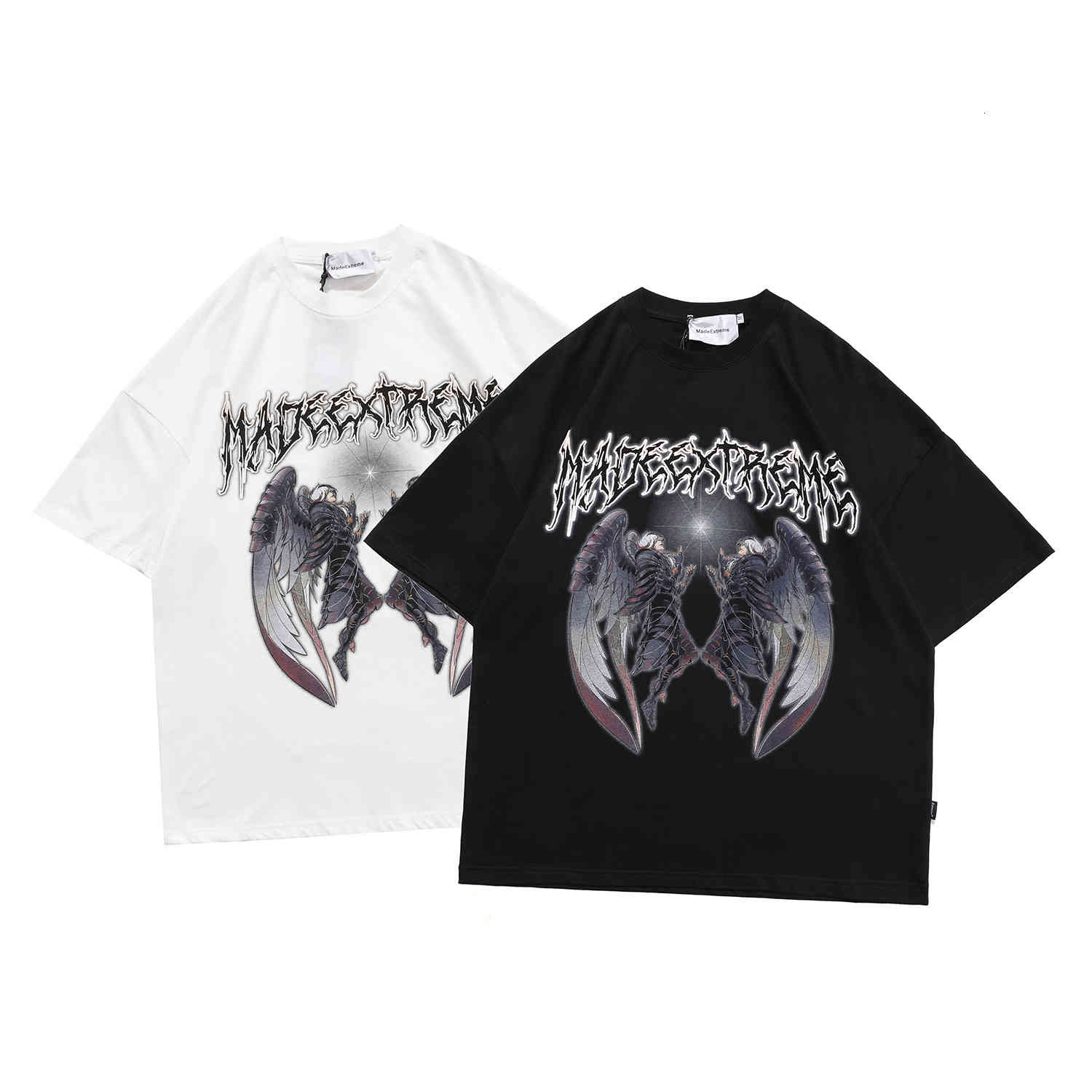 fashion t shirt white short sleeve men's and women's 2021 spring summer angel print loose round neck versatile top, White;black
fashion t shirt white short sleeve men's and women's 2021 spring summer angel print loose round neck versatile top, White;black