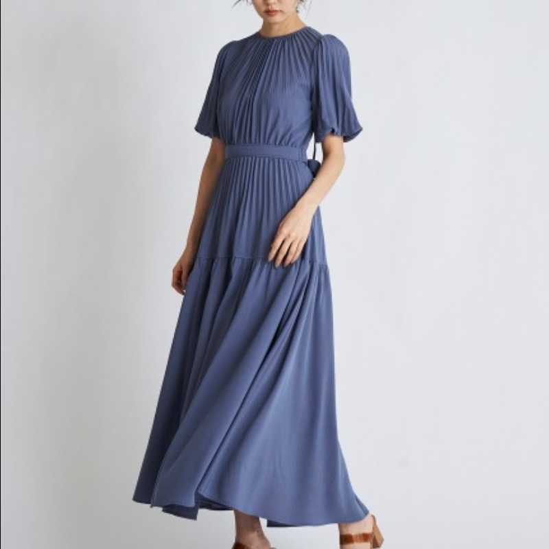 Elegant O Neck Loose Femme Robe Back Bandage Short Sleeve Japan Style Women Dress Slim Waist Casual A Line Vestido De Mujer 210525