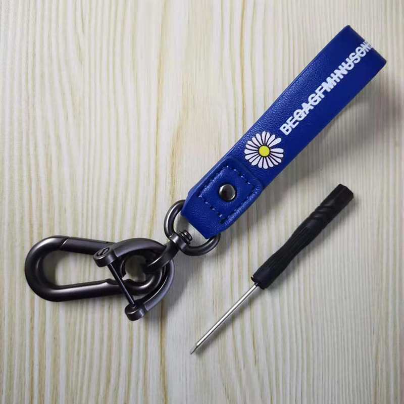 Creative Boutique Car KeyRings Personalized Color Printing Real Super Fiber Leather Waist Hanging Car Accessories