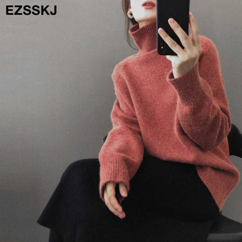 woman sweaters warm sweater oversize female women's turtleneck Autumn Winter women's wool sweater women's jumper pull long 210918