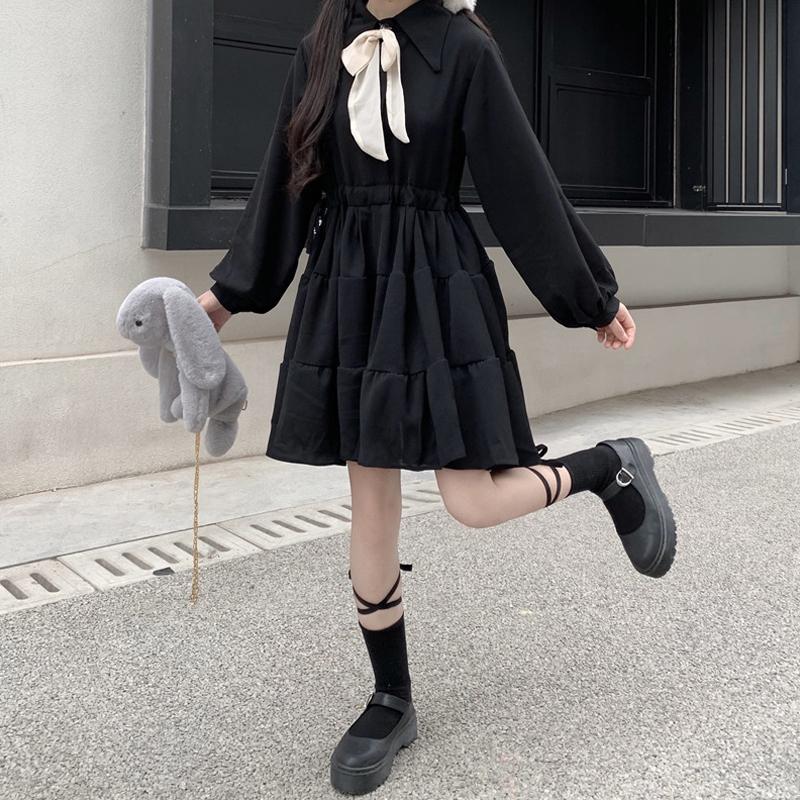 Casual Dresses Korean Ruffles Loose Black White High Waist Cake Cute Girls' One Piece Dress Sweet Spring Women'S Clothing Robe
Casual Dresses Korean Ruffles Loose Black White High Waist Cake Cute Girls' One Piece Dress Sweet Spring Women'S Clothing Robe