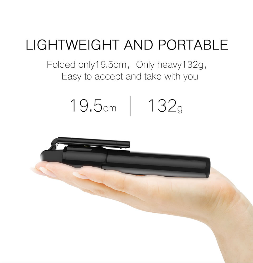 Wireless Bluetooth-compatible Selfie Stick Foldable Mini Tripod Expandable Monopod with Remote Control