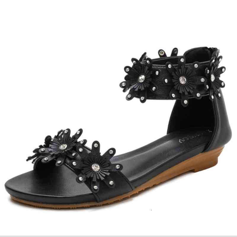 Slippers 2021 Slope with Bohemian Women's Sandals Summer Style Flower Roman Word Flat Heel All-match Fashion Casual Shoes XM046 SM, Black
Slippers 2021 Slope with Bohemian Women's Sandals Summer Style Flower Roman Word Flat Heel All-match Fashion Casual Shoes XM046 SM, Black