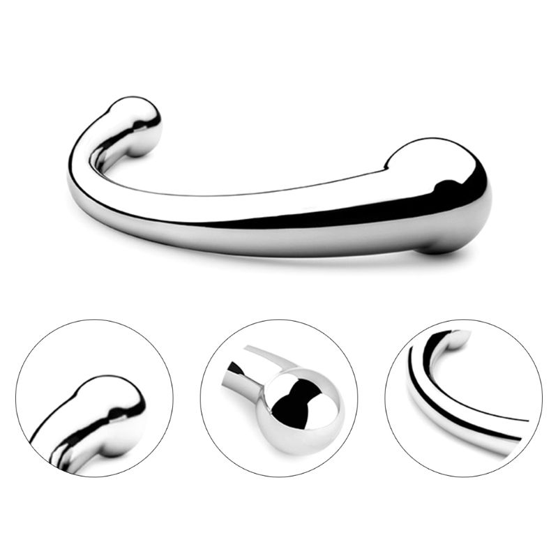 Double finissage en acier inoxydable g Spot Baguette de massage Stick Pure Metal Penis P-Spot Stimulateur Anal Plug anal Dildo Jouet Sexe Pour Fe