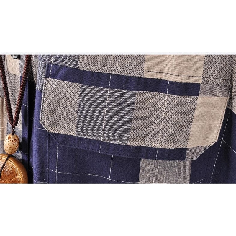 Autumn Winter Women Plaid Cotton Linen Long Shirt Blouses Casual Korean Long Sleeve Loose Ladies Shirt Tops Blusa Feminina T200321