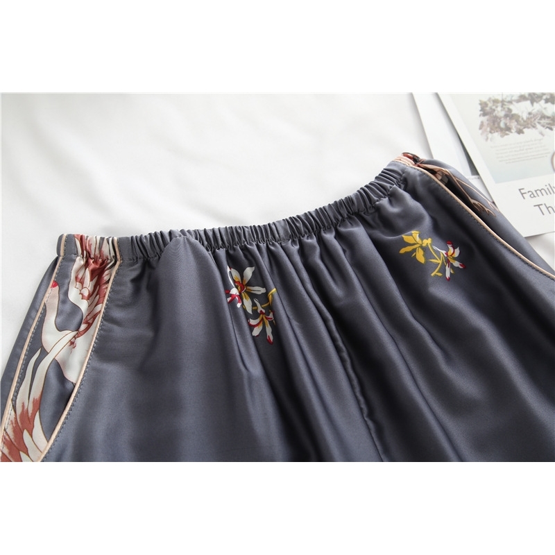 Women's Satin Pama Sets: Long Sleeve Silk Sleepwear Nightwear Robes B4