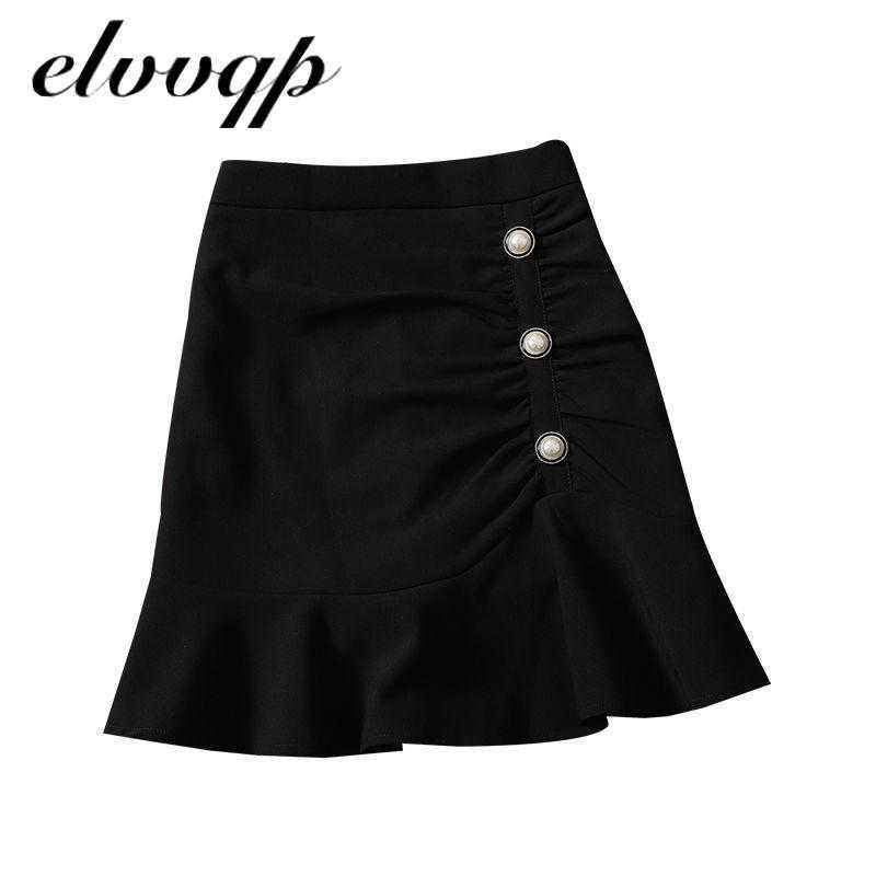 Harajuku Fashion Vintage Plaid Skirt Spring autumn Womens High Waist Mini Skirts Women Slim Button pleated Mermaid skirt 210619