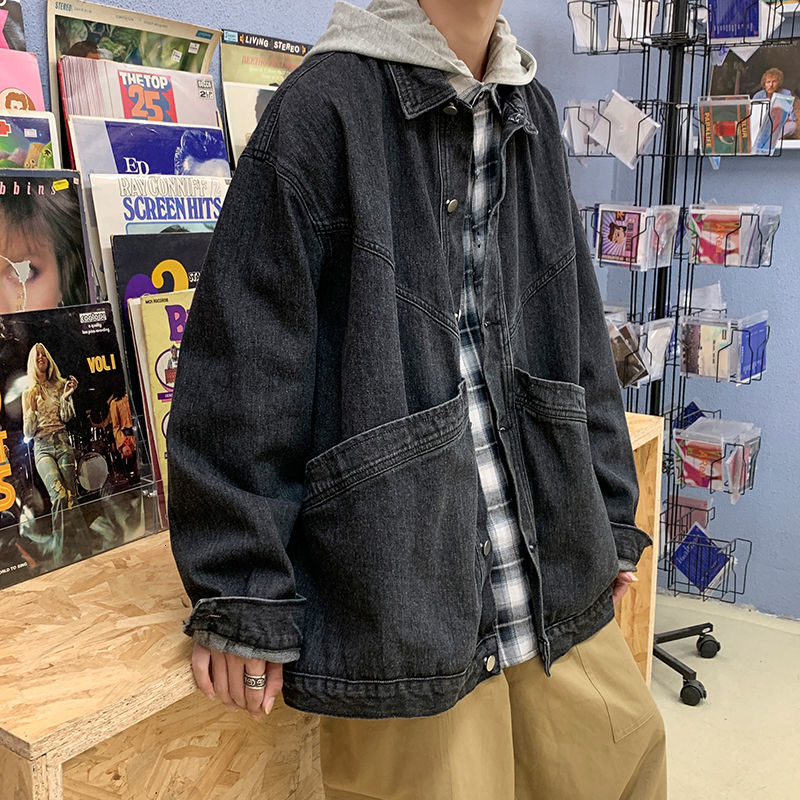 2021 New Korean Big Pocket Men's Fashion Casual Retro Oversize Denim Jackets Mens Streetwear Loose Hip-hop Bomber Jacket Men 9cmf, Black
2021 New Korean Big Pocket Men's Fashion Casual Retro Oversize Denim Jackets Mens Streetwear Loose Hip-hop Bomber Jacket Men 9cmf, Black