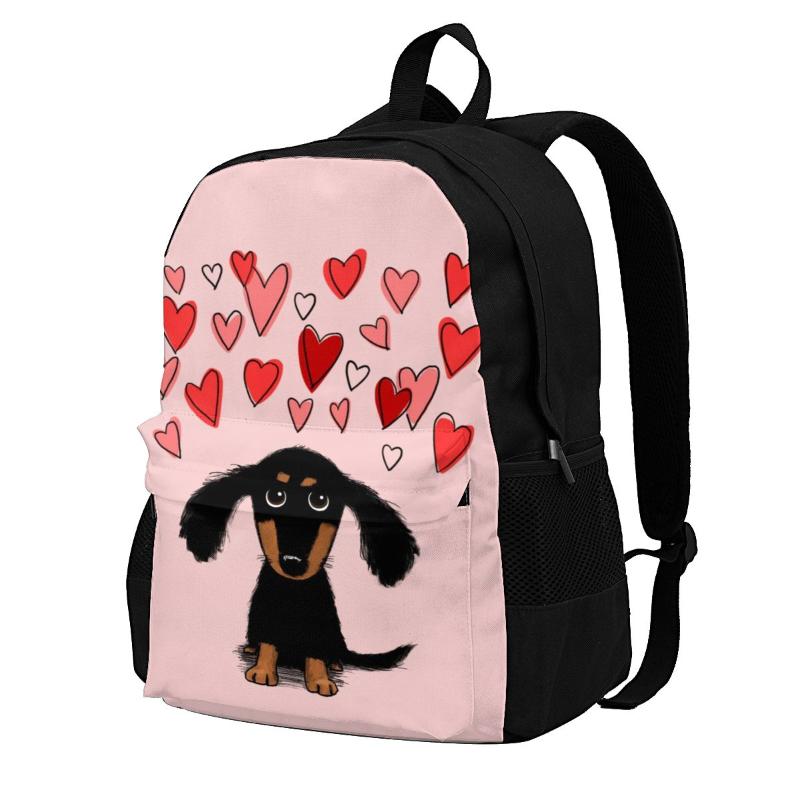 Backpack Cute Dachshund Puppy Dog With Valentine Hearts Backpacks Pet Lover Running Runner Print Funny Polyester Bags, As picture
Backpack Cute Dachshund Puppy Dog With Valentine Hearts Backpacks Pet Lover Running Runner Print Funny Polyester Bags, As picture