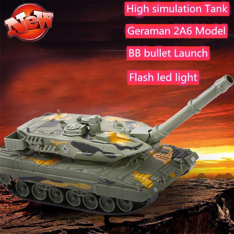 

Alloy Millity Tank Toy Model High simulation 2A6 main battle tank With bb bullet launch flash light sound effect toy model gifts