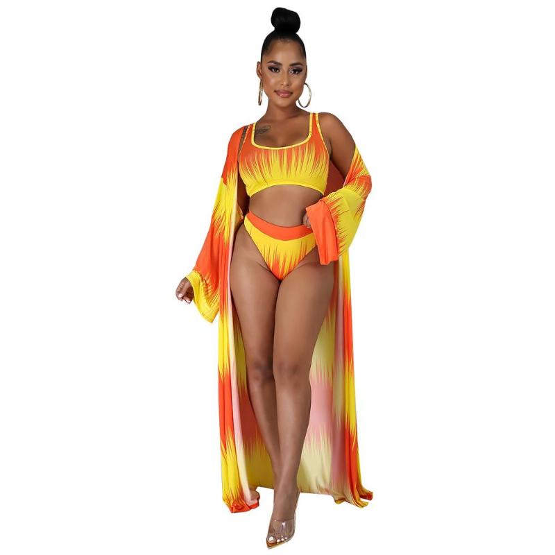 Women's Swimwear Woman 3 Pieces Sets Outfits Sexy Printed High Waist Two Piece Bikini+Long Sleeve Cover Up Beach Summer Ladies Clothing, White;black
Women's Swimwear Woman 3 Pieces Sets Outfits Sexy Printed High Waist Two Piece Bikini+Long Sleeve Cover Up Beach Summer Ladies Clothing, White;black