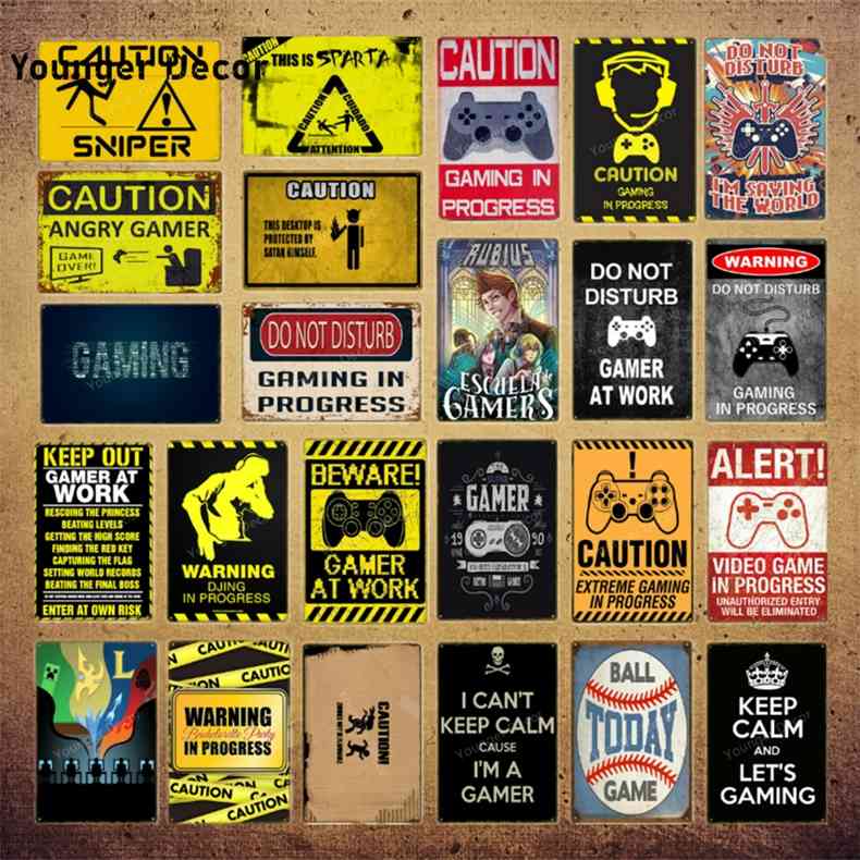 Alert Video Game In Progress Vintage Metal Tin Signs Caution Plaque Gaming Poster Home Bar Pub Decorative Wall Decor YI-227
Alert Video Game In Progress Vintage Metal Tin Signs Caution Plaque Gaming Poster Home Bar Pub Decorative Wall Decor YI-227