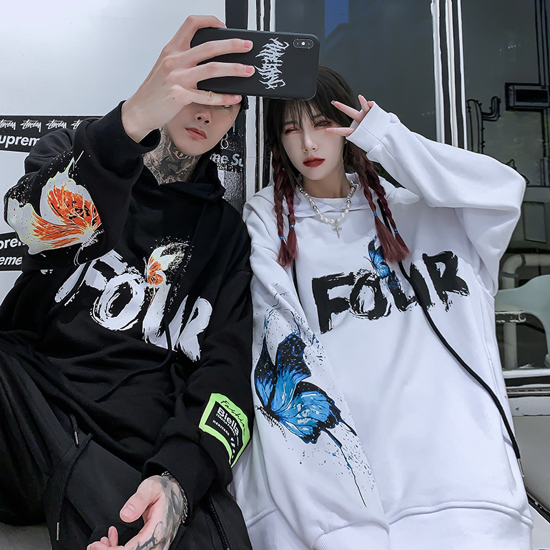 Oversized Hoodie for Men Women Warm Sweatshirt Autumn Winter Hiphop Cotton Print Personality Fashion Top 201020