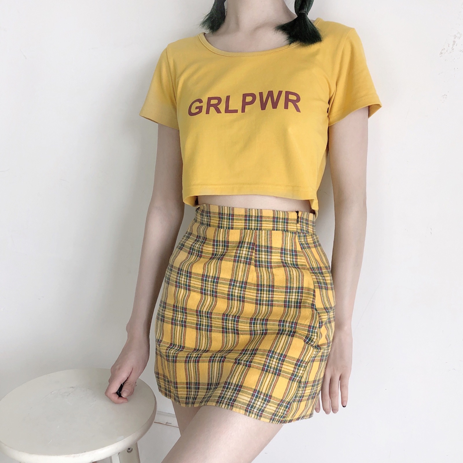 2021 New Summer Women Top Girls T-shirts and Mini Skirt Set Plaid Skirts Short Crop t Long Sleeve Shirt Pullovers X8xk, Yellow t-shirt
2021 New Summer Women Top Girls T-shirts and Mini Skirt Set Plaid Skirts Short Crop t Long Sleeve Shirt Pullovers X8xk, Yellow t-shirt