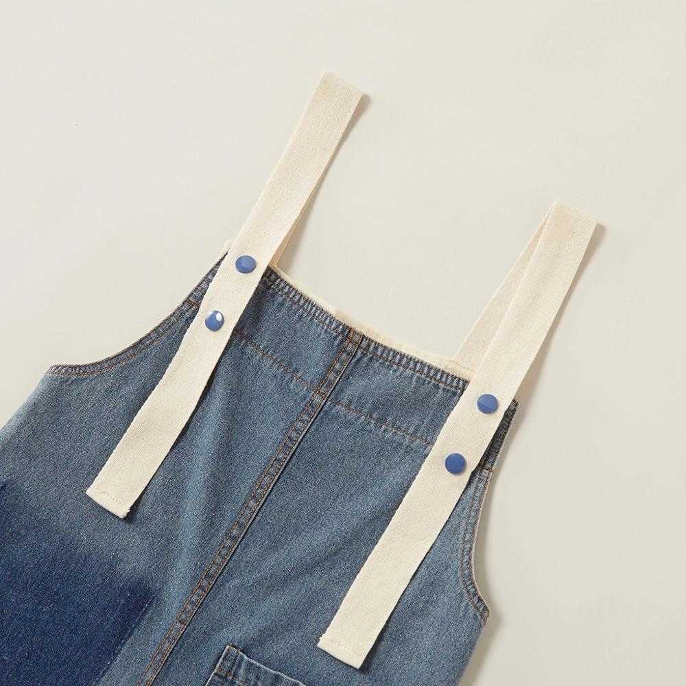 Spring and Summer Autumn Stylish Denim Strap Pants Bottoms Jeans for Girl Kids Clothes 210528