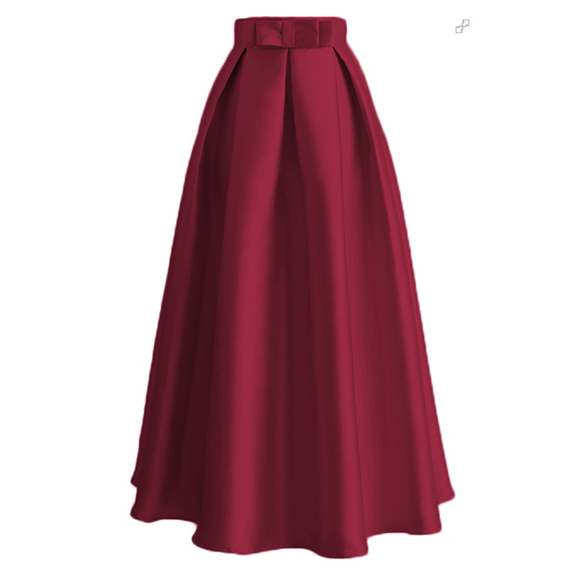 Plus Size Skirts Faldas Mujer Moda Abaya Dubai Turkish Long Pleated Maxi High Waist Skirt Women Jupe Longue Femme Skirts 210309