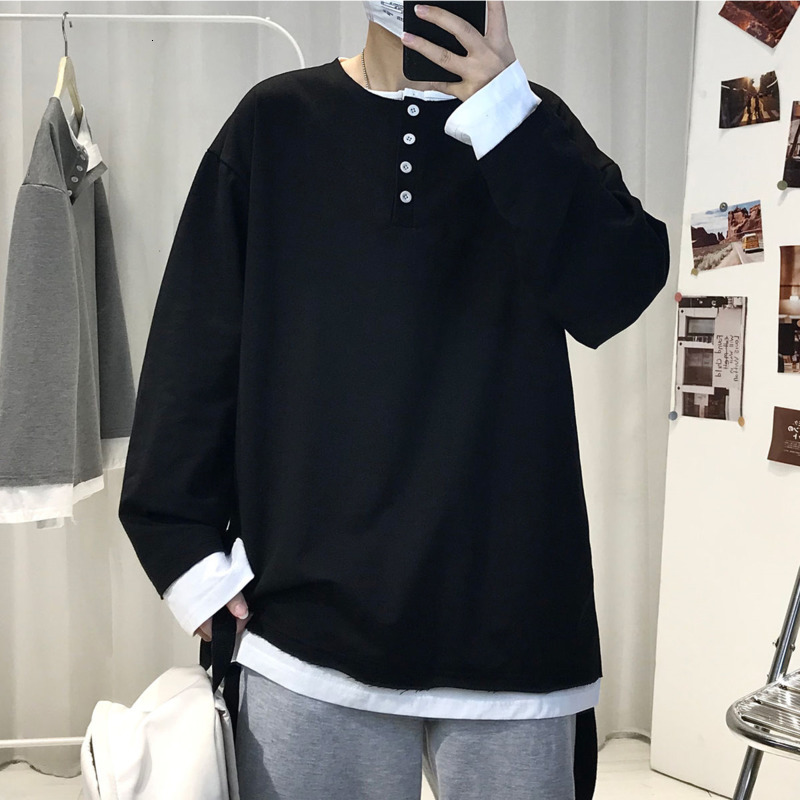 2021 New Spring Fake Two-piece t Shirt Men's Fashion O-neck Pullover T-shirt Men Streetwear Long-sleeved Tshirt Mens Tops Hoyr, Black
2021 New Spring Fake Two-piece t Shirt Men's Fashion O-neck Pullover T-shirt Men Streetwear Long-sleeved Tshirt Mens Tops Hoyr, Black