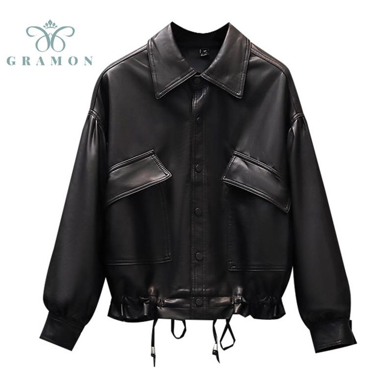 Women's Leather & Faux Jackets Moto Bike Coats For Women Autumn Oversize Long Sleeve Black Singles Breasted Top Vintage Streetwear Clothes
Women's Leather & Faux Jackets Moto Bike Coats For Women Autumn Oversize Long Sleeve Black Singles Breasted Top Vintage Streetwear Clothes
