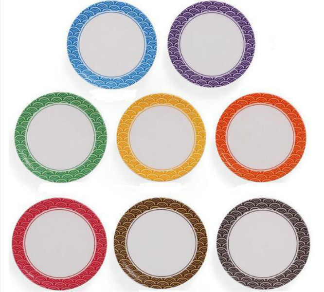 Food Sushi Melamine Dishes Rotary Plates Round Colorful Conveyor Belt Serving Plate RRD6798 Free shipping