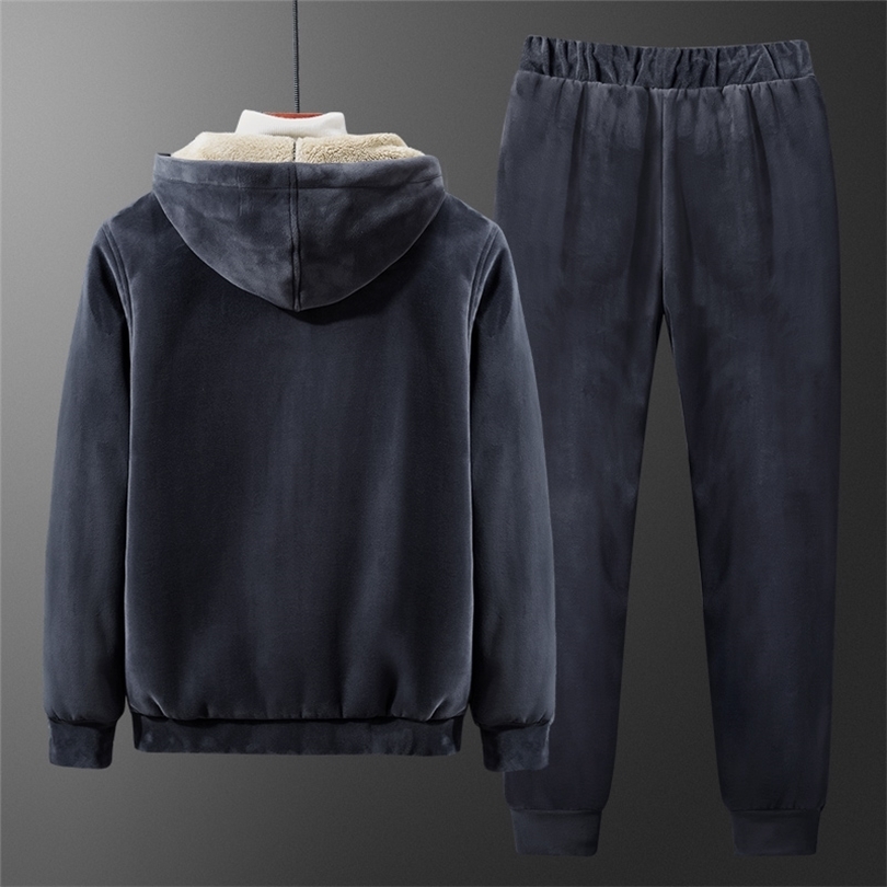 autumn and winter models of high quality Men's double-sided fleece large size lamb wool suit 201210