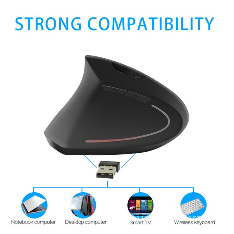 Left-Handed Mouse Rechargeable Ergonomic Vertical Mice with USB Receiver for PC 667C