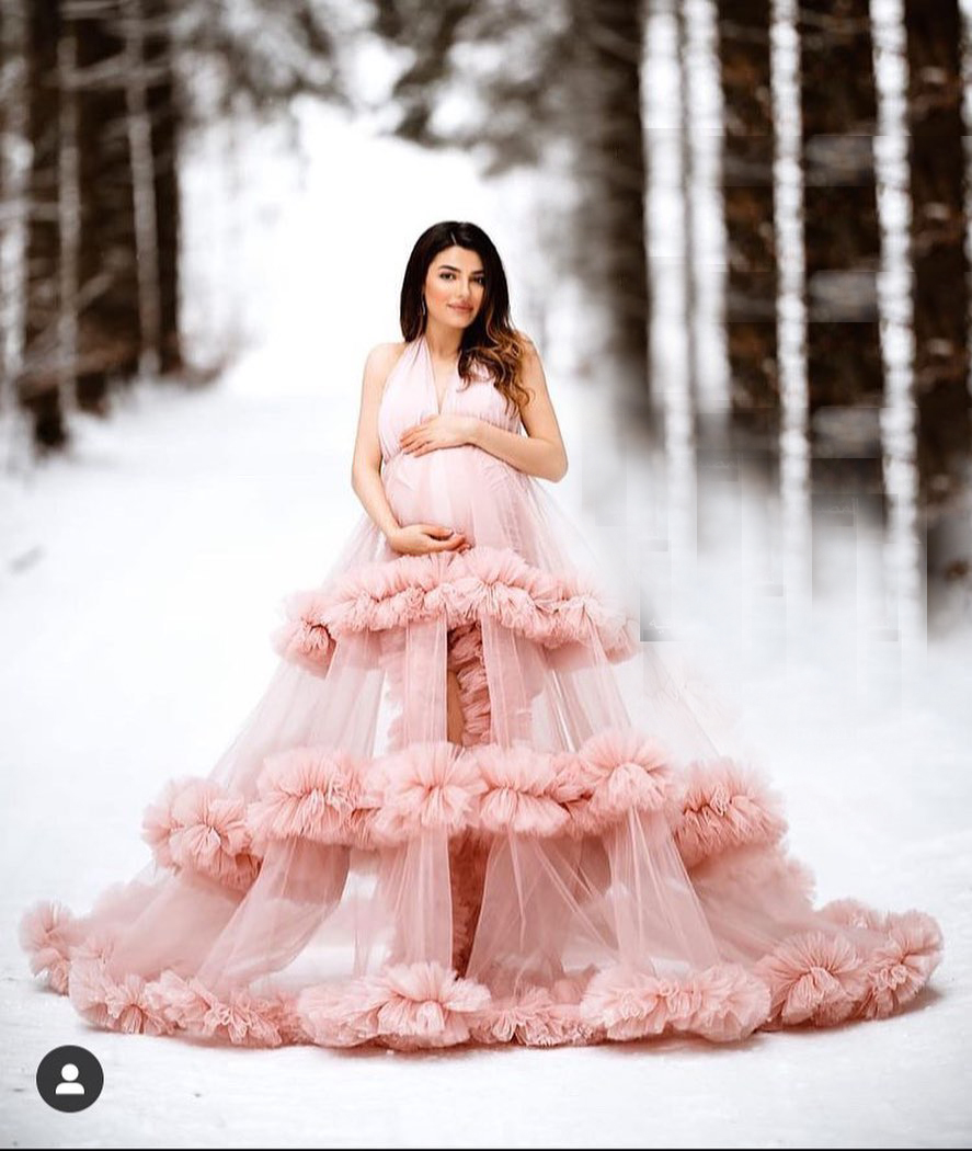 women tulle kimono long robes ruffle night robe photography bridal party sleepwear nightgown robes for women