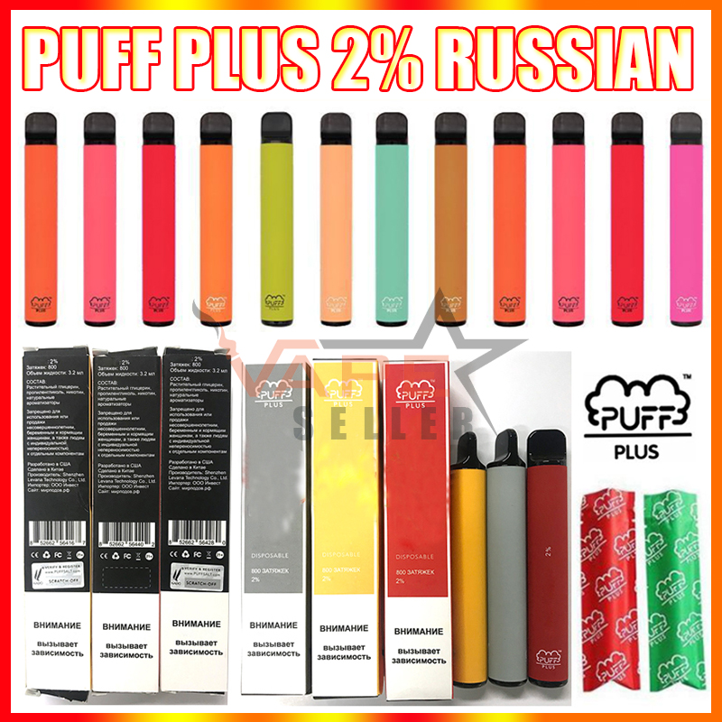 

Puff Bar Plus Disposable Vape Pen E Cigarette Device With Security Code 550mAh Battery 3.2ml Pods Cartridges Russian Version 2% PuffBar Kit