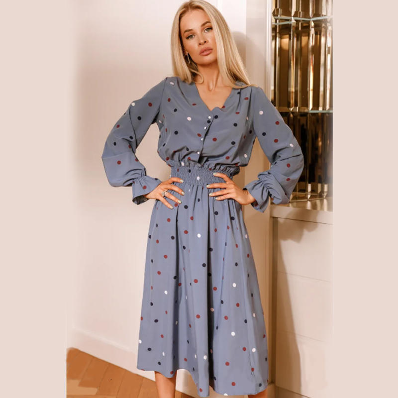 2021 Boho Flare Sleeve Midi Front Buttons V-neck Elastic Waist Polka Dot Printed Vintage Women Autumn Fashion New 1cws, Green
2021 Boho Flare Sleeve Midi Front Buttons V-neck Elastic Waist Polka Dot Printed Vintage Women Autumn Fashion New 1cws, Green