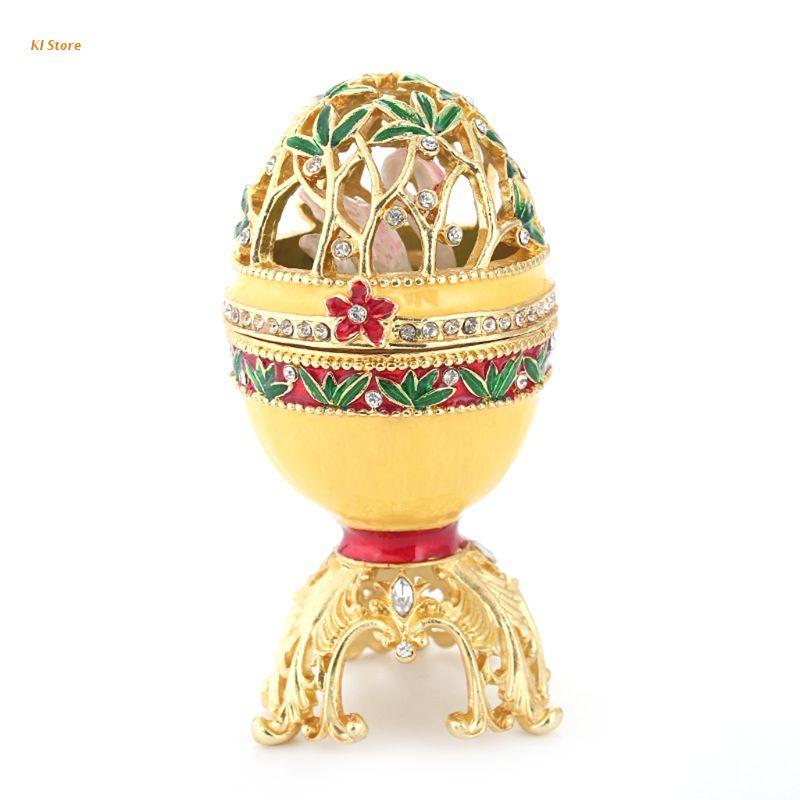Jewelry Pouches, Bags Golden Faberge-Egg Hand Painted Trinket Box Gift For Easter Home Decor J78F
Jewelry Pouches, Bags Golden Faberge-Egg Hand Painted Trinket Box Gift For Easter Home Decor J78F