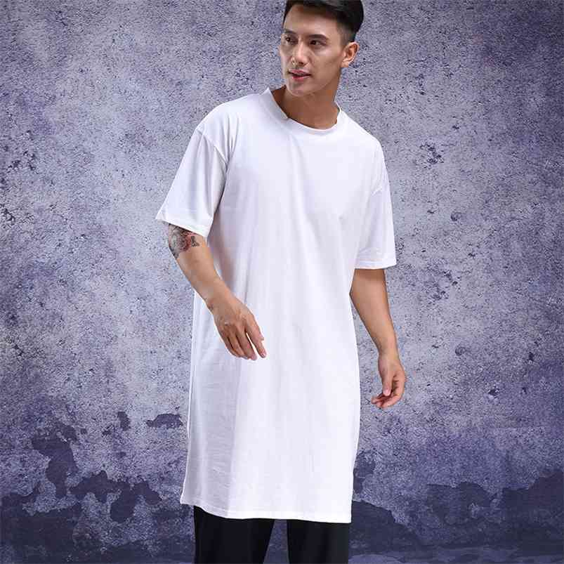 Summer wear personality long half-sleeve t-shirt bottom shirt short-sleeve loose t-shirt over the knee long men 210722, White
Summer wear personality long half-sleeve t-shirt bottom shirt short-sleeve loose t-shirt over the knee long men 210722, White