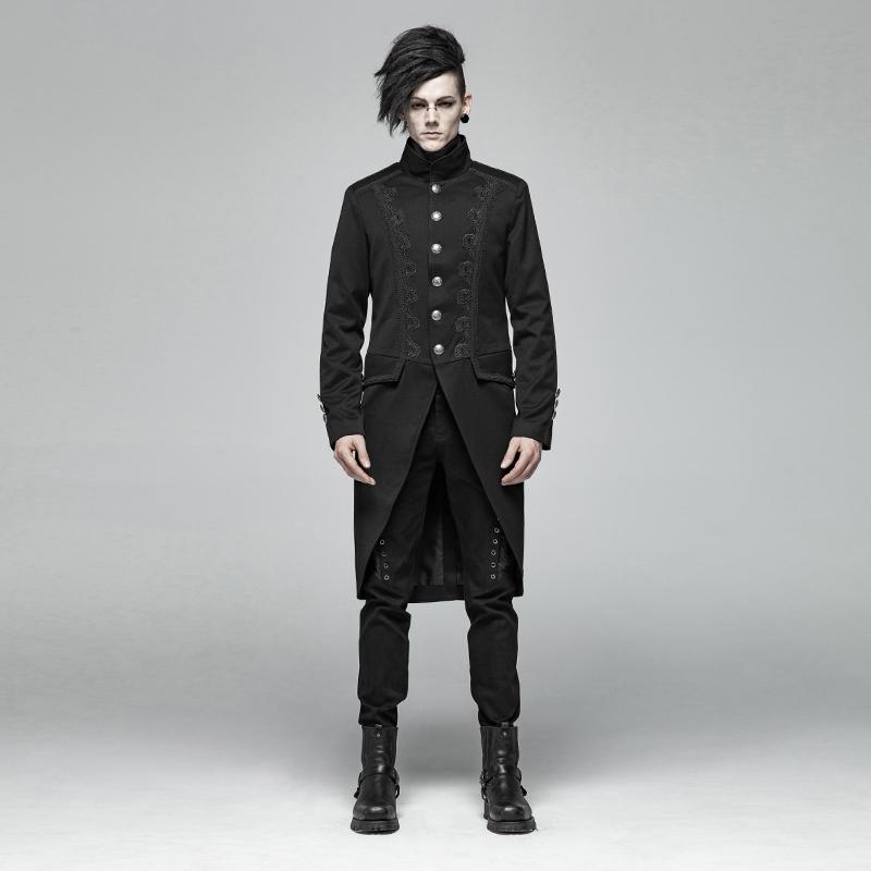 Men' Trench Coats PUNK RAVE Gothic Mid-length Coat Vintage Cashew Lace Woven Open Fork Gentleman Evening Party Long Sleeve Jacket, Black
Men' Trench Coats PUNK RAVE Gothic Mid-length Coat Vintage Cashew Lace Woven Open Fork Gentleman Evening Party Long Sleeve Jacket, Black