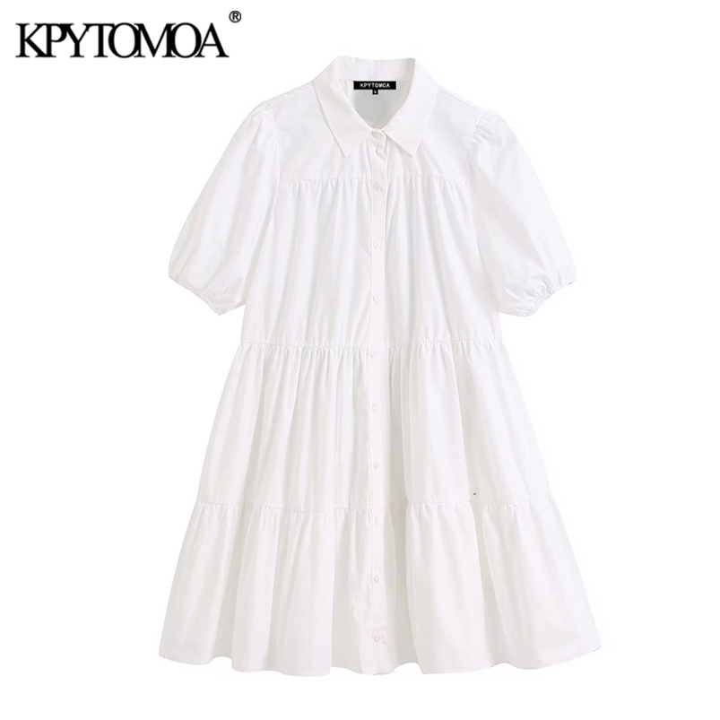 KPYTOMOA Women Sweet Fashion Ruffled White Mini Dress Vintage Lapel Collar Puff Sleeve Female Dresses Chic Vestidos Mujer 210701, As picture
KPYTOMOA Women Sweet Fashion Ruffled White Mini Dress Vintage Lapel Collar Puff Sleeve Female Dresses Chic Vestidos Mujer 210701, As picture