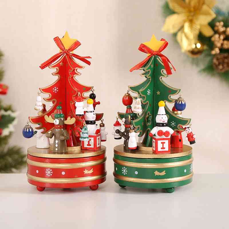 New decorations wooden single music box Christmas tree DIY assembled window ornaments
New decorations wooden single music box Christmas tree DIY assembled window ornaments