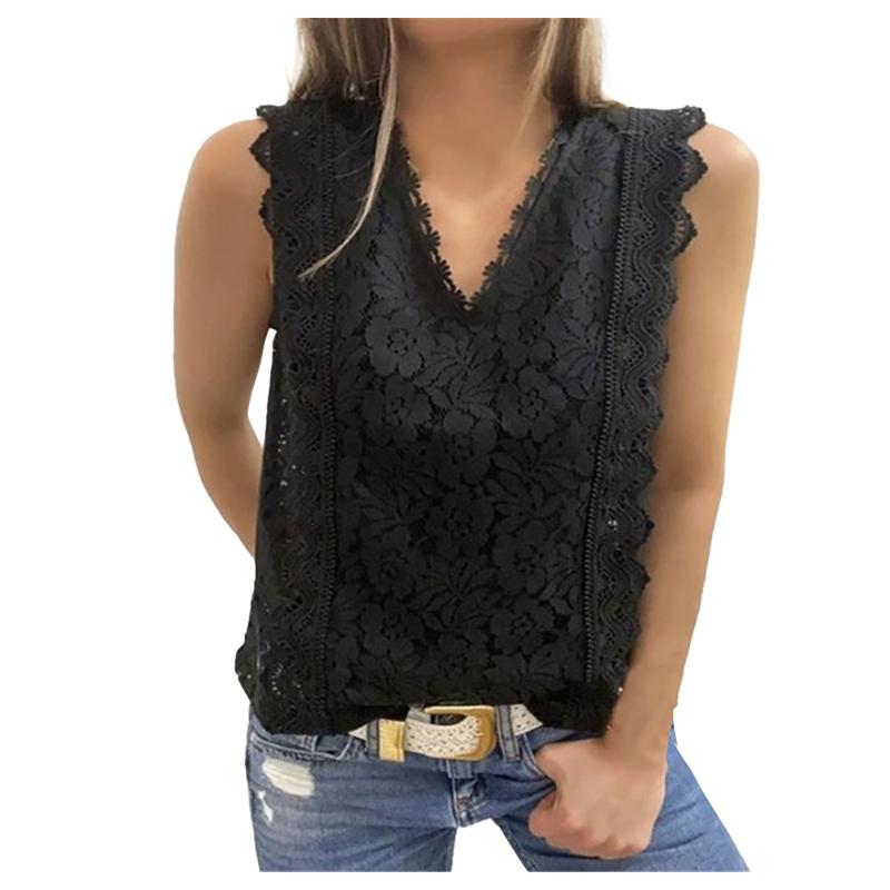 Women's Blouses & Shirts 2021 Women Blouse Soild Fashion Sexy Lace Sleeveless Shirt Hollow Party V-neck Femme Top Camisas Black Blusas Cloth 
Women's Blouses & Shirts 2021 Women Blouse Soild Fashion Sexy Lace Sleeveless Shirt Hollow Party V-neck Femme Top Camisas Black Blusas Cloth