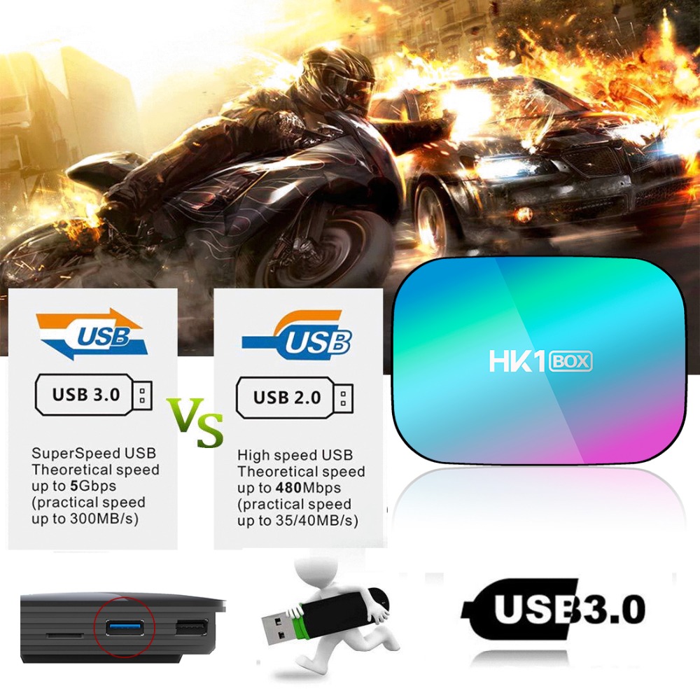 HK1 BOX Amlogic S905X3 smart tv sticker Android 9.0 lan BT4.0 2.4g&5g Wifi Youtube media player vs x96 air