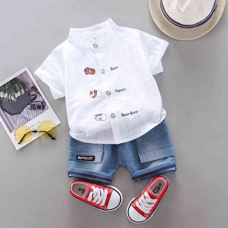 Summer Baby Clothes Suit Children Boys Fashion Shirt Shorts 2Pcs/sets Toddler Casual Clothing Infant Kids Tracksuits suit sets 211104