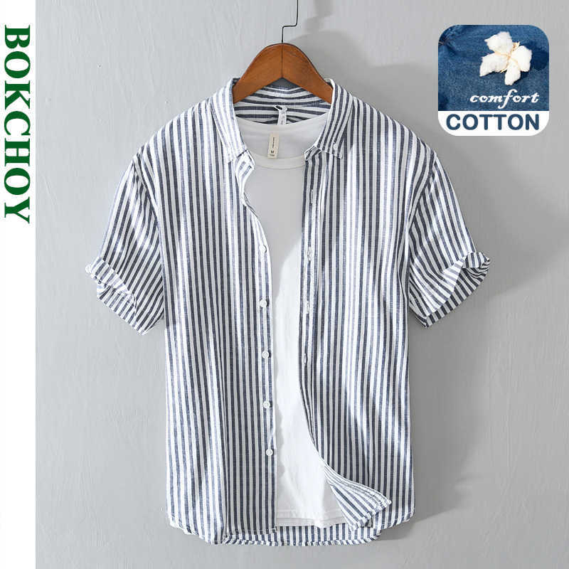 Summer and Spring Men Short Sleeve Striped Shirt Loose Cotton Casual Youth Top Workwear Khaki Blue GC-L867 210721
Summer and Spring Men Short Sleeve Striped Shirt Loose Cotton Casual Youth Top Workwear Khaki Blue GC-L867 210721