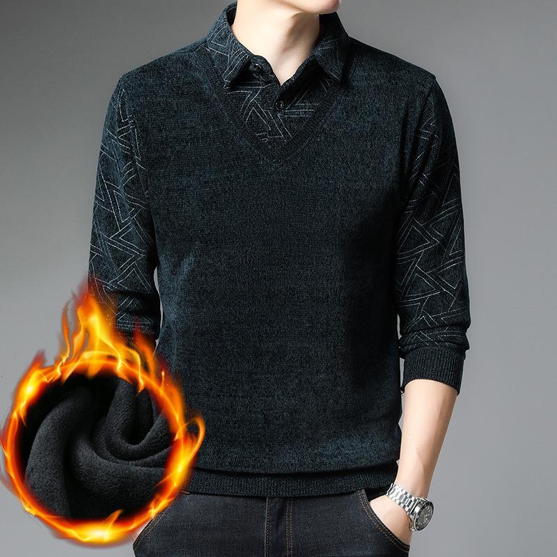 Men's Sweaters 2021 Autumn Winter Casual Fake Two-piece Plus Velvet Thick Sweater Simple Stretch Warm Men Chenille, White;black
Men's Sweaters 2021 Autumn Winter Casual Fake Two-piece Plus Velvet Thick Sweater Simple Stretch Warm Men Chenille, White;black