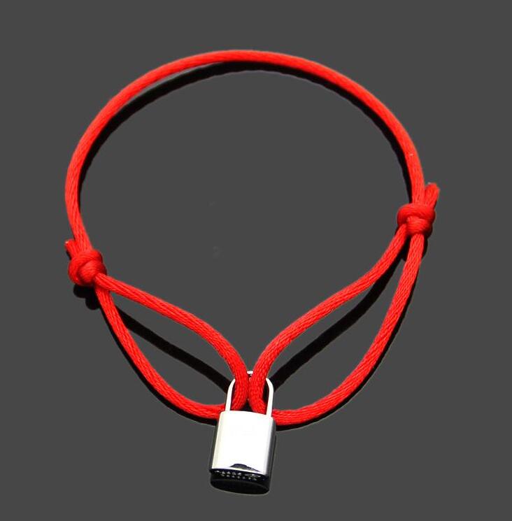 New Brand Lover Charm Bracelets Handmade Adjustable Rope Chain Bracelets Charm Lock Pendant Titanium Stainless Steel for gift With letter