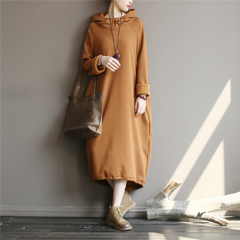 Johnature Women Hooded Sweatshirts Pullover Hoodies Autumn New Plus Size Women Cloths Solid Color Casual Women Sweatshirts T200723
