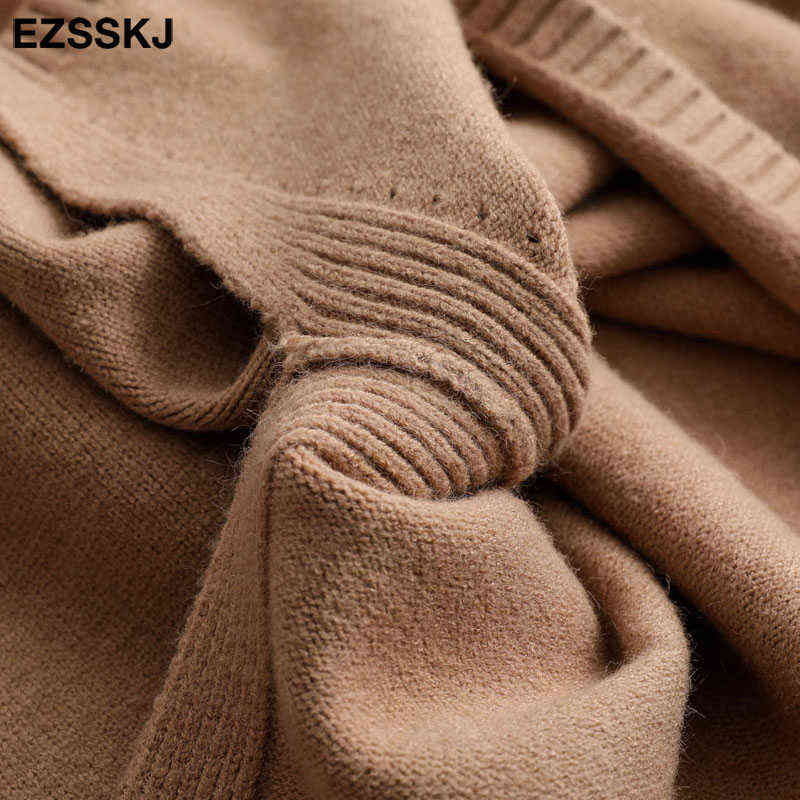 Autumn Winter splitside oversize thick Sweater pullovers Women loose cashmere turtleneck big size Sweater Pullover female 211109