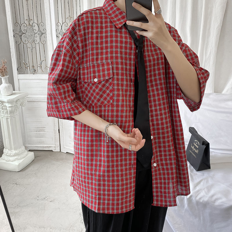 2021 New Give Tie Men's Fashion Loose Short Sleeve Lattice Printing Clothes Shirt Red/khaki/navy Color Camisa Masculina -2xl K85x
2021 New Give Tie Men's Fashion Loose Short Sleeve Lattice Printing Clothes Shirt Red/khaki/navy Color Camisa Masculina -2xl K85x