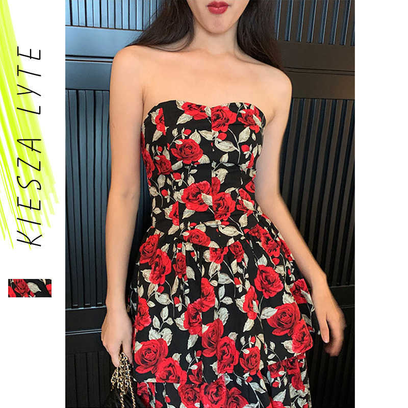 Women Elegant Floral Dress Vintage Strapless Summer Mini Party Dresses Female Vestidos 210608
Women Elegant Floral Dress Vintage Strapless Summer Mini Party Dresses Female Vestidos 210608
